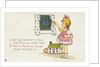 Christmas Postcard of Girl Looking Out of Window by Margaret Evans Price