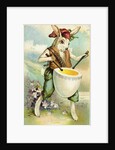 Easter Postcard of Bunny Playing an Egg Drum by Anonymous