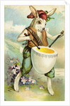 Easter Postcard of Bunny Playing an Egg Drum by Anonymous