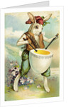 Easter Postcard of Bunny Playing an Egg Drum by Anonymous
