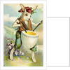 Easter Postcard of Bunny Playing an Egg Drum by Anonymous