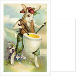 Easter Postcard of Bunny Playing an Egg Drum by Anonymous