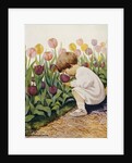 Illustration of a Child Smelling Tulips by Jessie Willcox Smith
