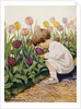 Illustration of a Child Smelling Tulips by Jessie Willcox Smith