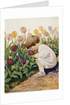 Illustration of a Child Smelling Tulips by Jessie Willcox Smith