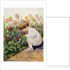 Illustration of a Child Smelling Tulips by Jessie Willcox Smith