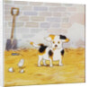 Illustration of a Puppy and a Chick from Watty: A White Puppy by Mrs. Ernest Ames