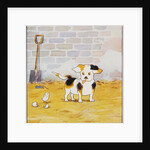 Illustration of a Puppy and a Chick from Watty: A White Puppy by Mrs. Ernest Ames