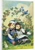 Illustration of Raggedy Ann and Raggedy Andy with Two Robins by Johnny Gruelle