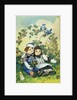 Illustration of Raggedy Ann and Raggedy Andy with Two Robins by Johnny Gruelle