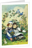 Illustration of Raggedy Ann and Raggedy Andy with Two Robins by Johnny Gruelle