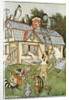 Illustration Showing Alice Cramped Inside the White Rabbit's House by Milo Winter