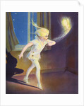 Book Illustration of Peter Pan Tiptoeing with Tinkerbell by Roy Best