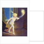 Book Illustration of Peter Pan Tiptoeing with Tinkerbell by Roy Best