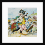 Book Illustration of a Cat Playing a Banjo by Anonymous