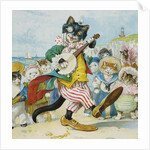 Book Illustration of a Cat Playing a Banjo by Anonymous