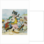 Book Illustration of a Cat Playing a Banjo by Anonymous