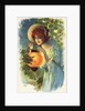 Postcard of a Woman with a Paper Lantern by Anonymous