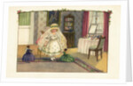 Postcard of a Little Girl Playing with Dolls by Pauli Ebner