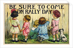 Be Sure to Come on Rally Day Postcard by Clara M. Burd