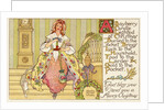 A Bayberry Candle Lighted at Christmas Postcard by Albertine Randall Wheelan