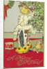 A Merry Christmas! Postcard of a Child on a Rocking Horse by Anonymous