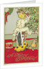 A Merry Christmas! Postcard of a Child on a Rocking Horse by Anonymous