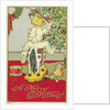A Merry Christmas! Postcard of a Child on a Rocking Horse by Anonymous