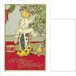 A Merry Christmas! Postcard of a Child on a Rocking Horse by Anonymous