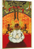 A Merry Christmas! Postcard of a Child Sitting in Front of a Fire by Anonymous