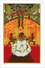 A Merry Christmas! Postcard of a Child Sitting in Front of a Fire by Anonymous