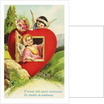 L'Amour Fait Ouvrir Tendrement la Fenetre du Sentiment Postcard by Anonymous