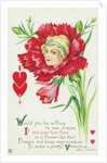 Would You be Willing to See a Miss if You Saw Her Face in a Flower Like This? Postcard by Anonymous