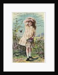 Hoyt's German Cologne Trade Card with a Girl and Butterflies by Corbis