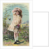 Hoyt's German Cologne Trade Card with a Girl and Butterflies by Corbis