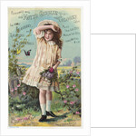 Hoyt's German Cologne Trade Card with a Girl and Butterflies by Corbis