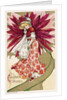 Christmas Wishes Postcard of a Woman and a Poinsettia by Anonymous