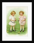 Illustration of Little Girls with Easter Eggs by Ida Waugh