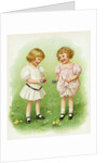 Illustration of Little Girls with Easter Eggs by Ida Waugh