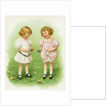 Illustration of Little Girls with Easter Eggs by Ida Waugh