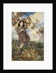Illustration of a Girl and Autumn Leaves by Jessie Willcox Smith