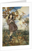 Illustration of a Girl and Autumn Leaves by Jessie Willcox Smith