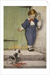 Illustration of a Boy and a Puppy by Jessie Willcox Smith