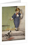 Illustration of a Boy and a Puppy by Jessie Willcox Smith