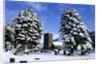 Snow Covered Church and Cemetery by Anonymous
