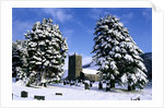 Snow Covered Church and Cemetery by Anonymous