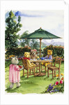 Teddy Bears at a Backyard Tea from Teddy Bears' Picnic Cookbook by Alexandra Day