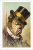 Postcard of a Bulldog Coachman Asleep by Anonymous