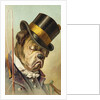 Postcard of a Bulldog Coachman Asleep by Anonymous