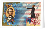 Abraham Lincoln Postcard with Battle of Gettysburg by Anonymous